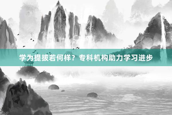 学为提拔若何样？专科机构助力学习进步